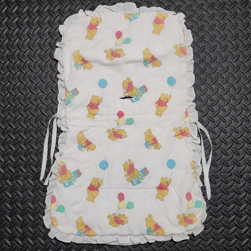 Vintage Disney Winnie The Pooh Baby Swing Seat / Car Seat Cover Plush Pad